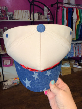 1776 Embroidered Hat with Denim Star Brim