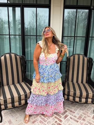 PREORDER- Blakely Floral rainbow swim set