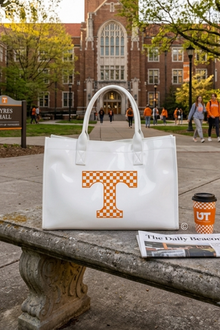 SC - Vols Checkered Power T Vinyl Tote Bag