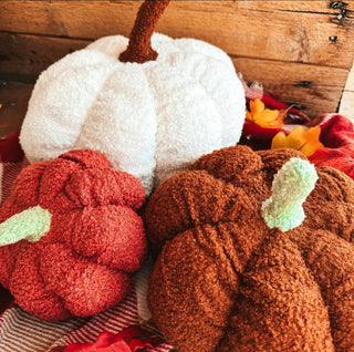 Plush Pumpkin Pillow, Multicolor