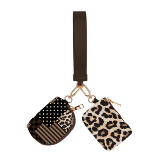 PREORDER--Double Pouch Wristlet- Wild Mix/Safari Chic