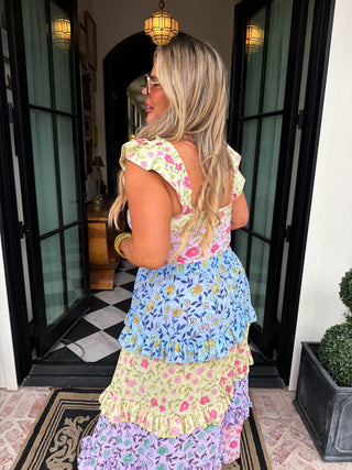 PREORDER- Blakely Floral rainbow swim set