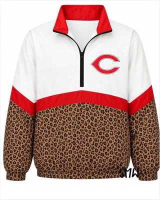 Carthage Bulldogs On the Go Pullover- Leopard with C logo