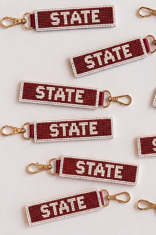 SC - STATE Beaded Keychain
