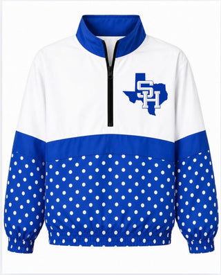 Spring Hill On the Go Pullover- Polka Dot with SH state logo