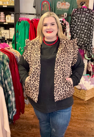 Clara Leopard Puffer vest