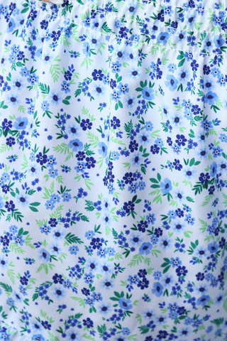 Sunny Strolls High Waisted Shorts, Blue Floral