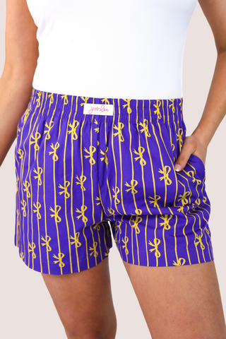 Bows And Goals Boxer Shorts, Purple/Yellow
