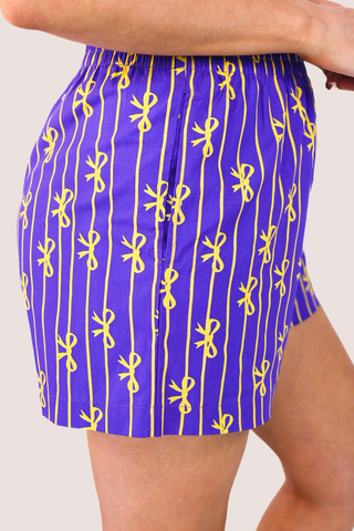 Bows And Goals Boxer Shorts, Purple/Yellow