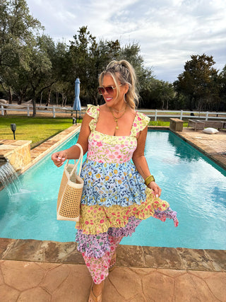 PREORDER- Blakely Floral rainbow swim set