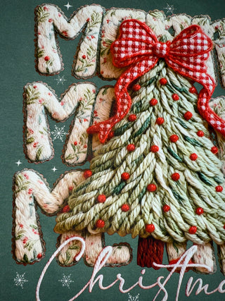 Merry Christmas yarn design graphic tee