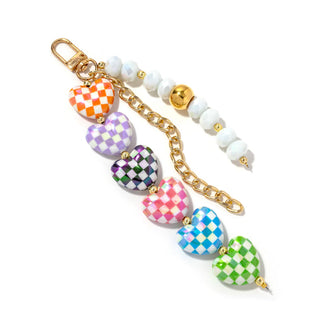 Erimish Checkered Heart Bag Charm
