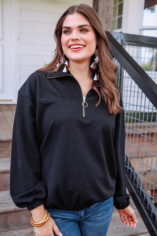 Levi Ribbed Quarter Zip Pullover