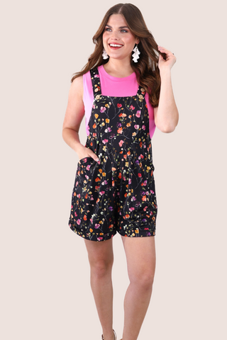 Everyday Overall Shorts, Happy Blooms