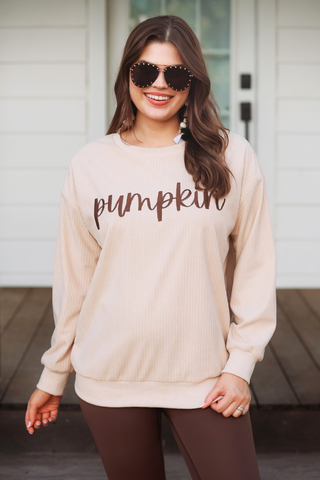 Pumpkin Corded Sweatshirt