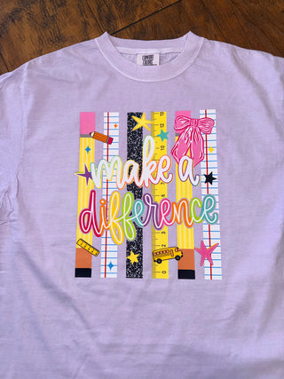 Make a Difference Graphic Tee, Light Purple