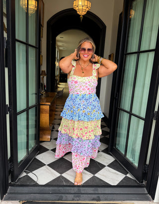 PREORDER- Blakely Floral rainbow swim set