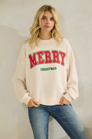 Merry green waffle knit top