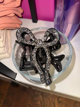 Black Glitter hair clip