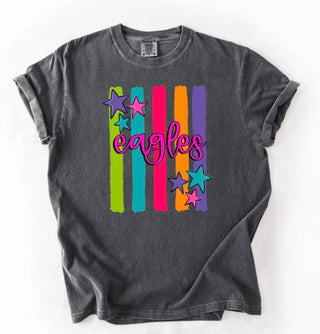 Rainbow Stripe Mascot Graphic Tee-- ADULT SIZES