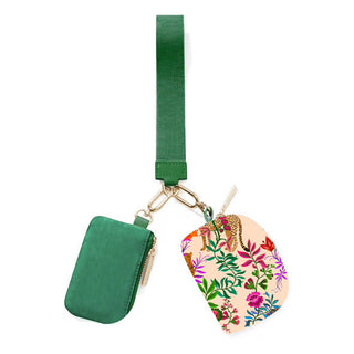Double Pouch Wristlet- Jungle Oasis