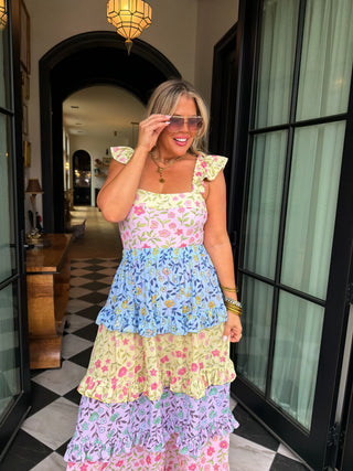 PREORDER- Blakely Floral rainbow swim set