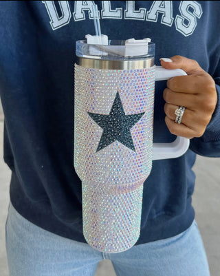 40 Oz. Bling tumbler- Cowboys Star