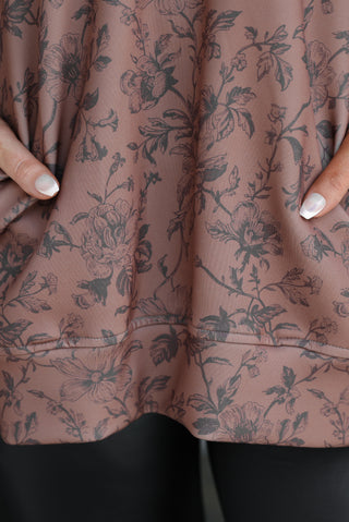 Everyday Pullover- Rosewood Bloom