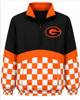 Gilmer Buckeyes On the Go Pullover- Checkered & Black