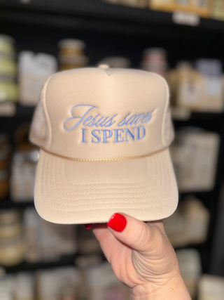 Jesus Saves I spend embroidered hat
