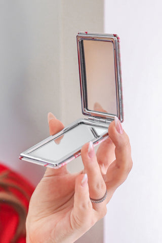 Cherry and Stripes Compact Mirror