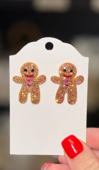 Gingerbread man earrings