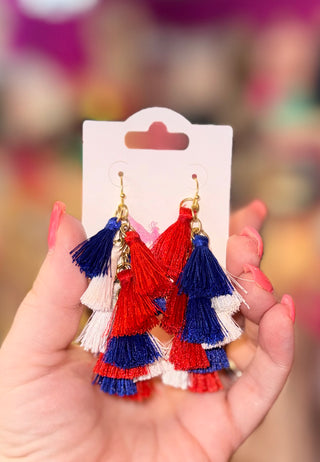 Patriotic Fringe Earrings