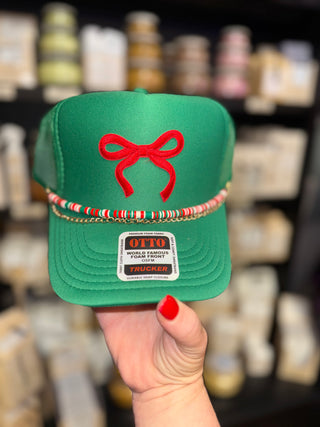 Christmas bow hat with chain