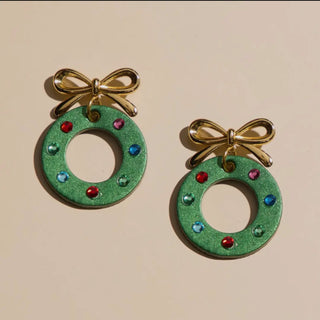 Holiday Wreath earrings