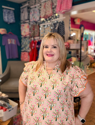 Eliza Ruffle Dress, Pineapple Isle