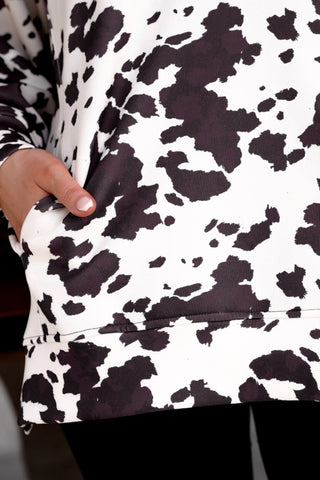 Everyday Pullover- Chocolate Cowhide Couture