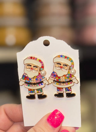Bling Santa Earrings