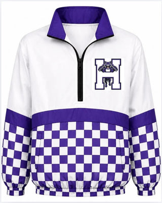 Hallsville On the Go Pullover- Checkered with H logo