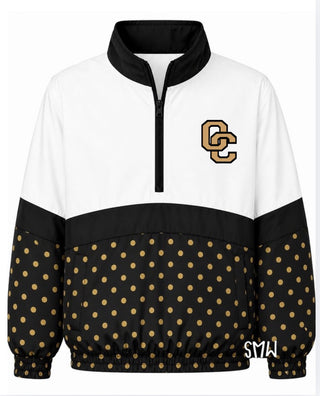 Ore City Rebels On the Go Pullover- Black & gold polka dot