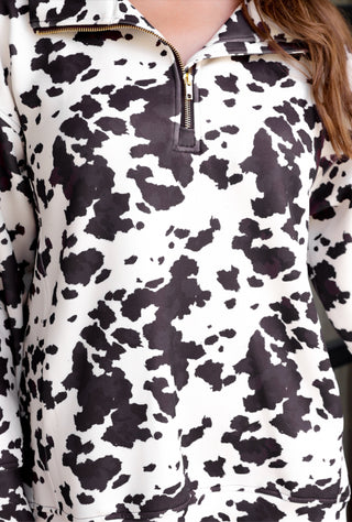 Everyday Pullover- Chocolate Cowhide Couture