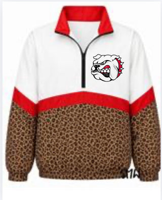 Carthage Bulldogs On the Go Pullover- Leopard with bulldog face logo