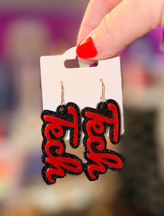 Tech Earrings-red & black