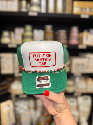 Put it on Santa's Tab patch hat with chain
