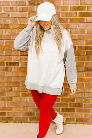 Oversize Inside Out/Reversible Mockneck sweatshirt