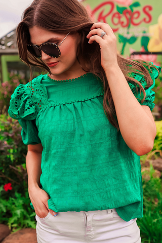 Kimber eyelet top-green