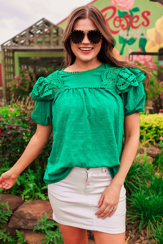 Kimber eyelet top-green