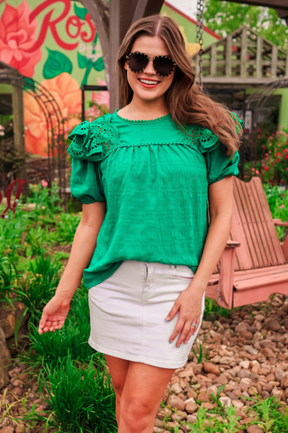 Kimber eyelet top-green