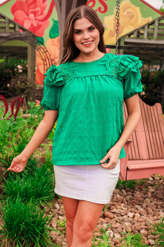 Kimber eyelet top-green