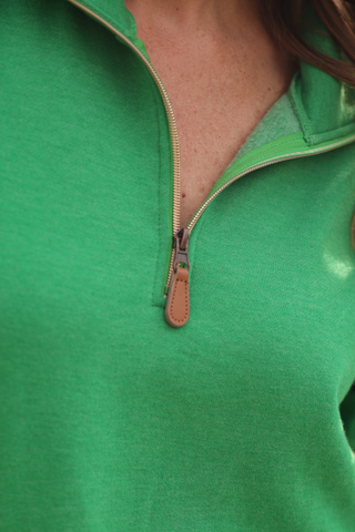 Miley Quarter Zip Pullover- Green